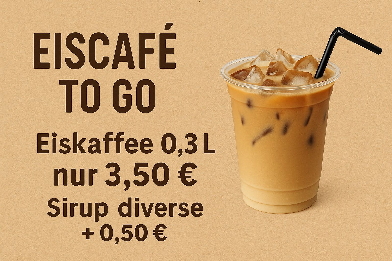 Eiscafé to go, Eiskaffee 0,3L für 3,50 Euro